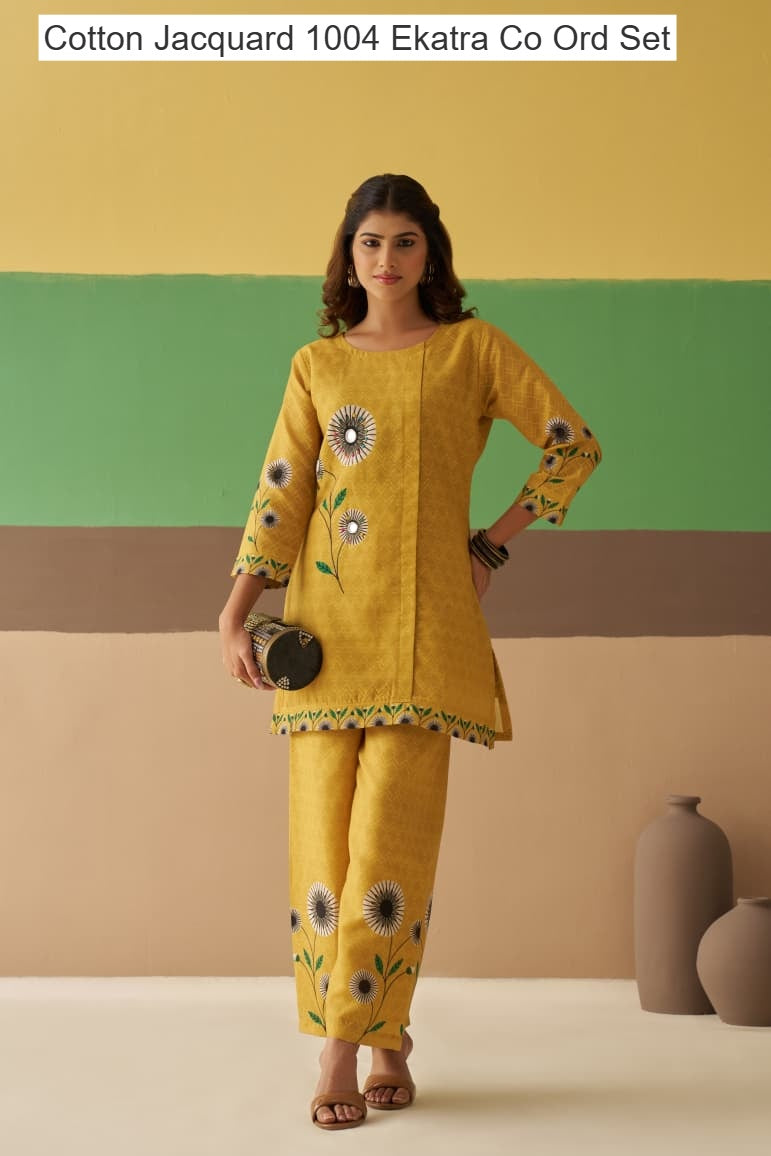 Cotton Jacquard 1004 Ekatra Co Ord Set Wholesale