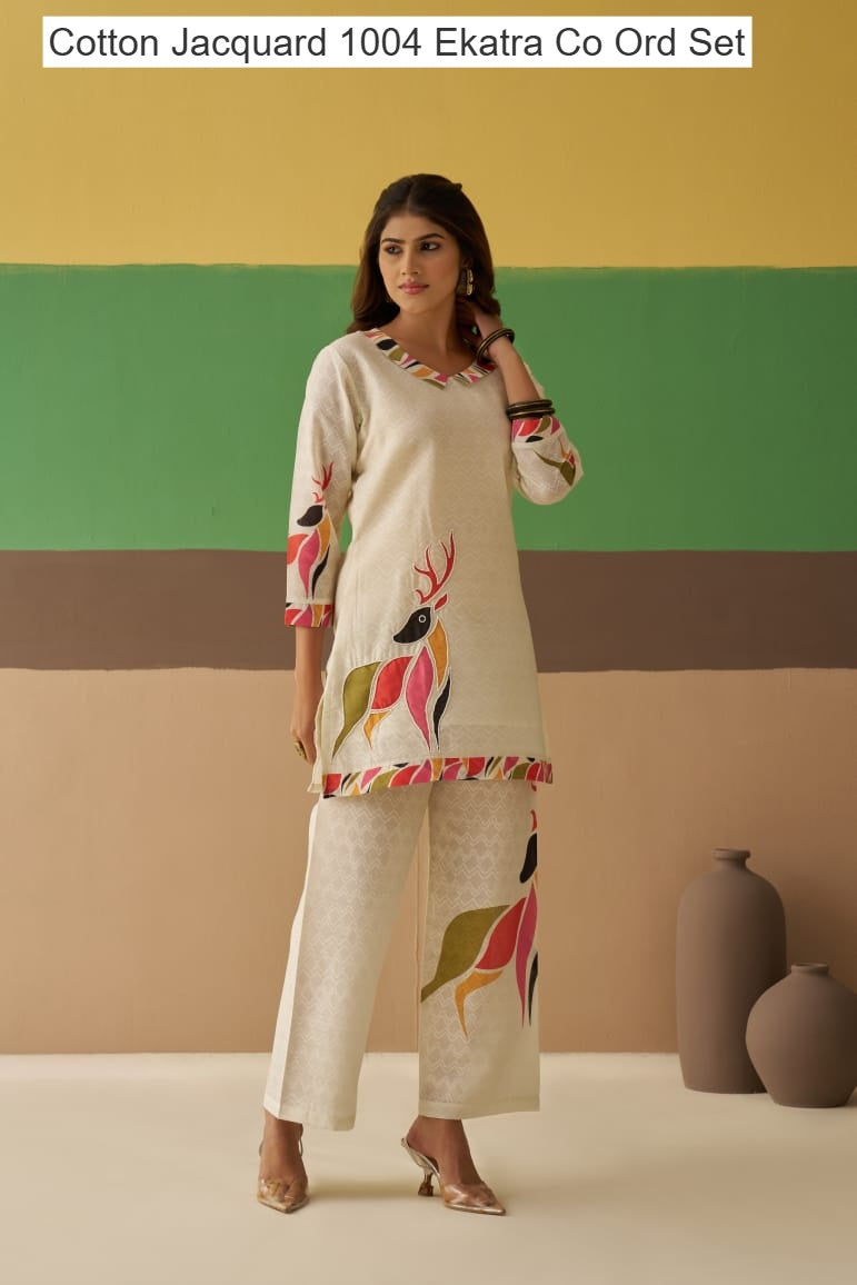 Cotton Jacquard 1004 Ekatra Co Ord Set Wholesale