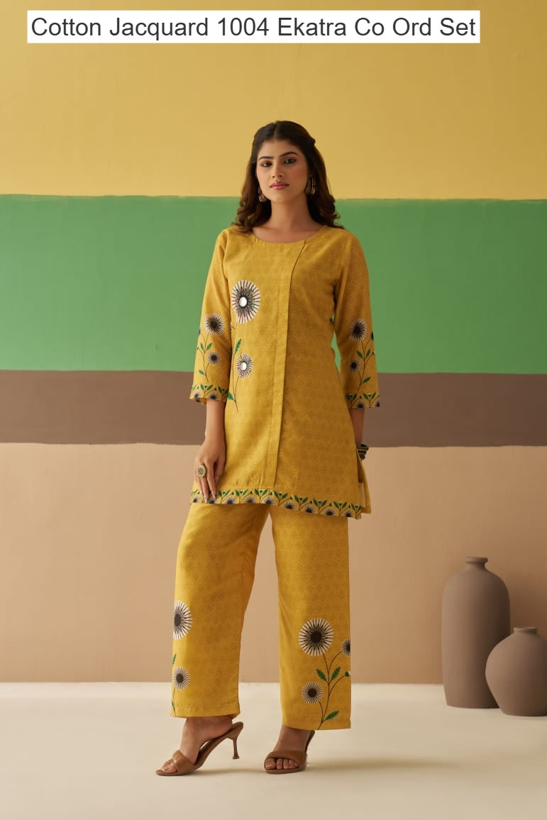 Cotton Jacquard 1004 Ekatra Co Ord Set Wholesale
