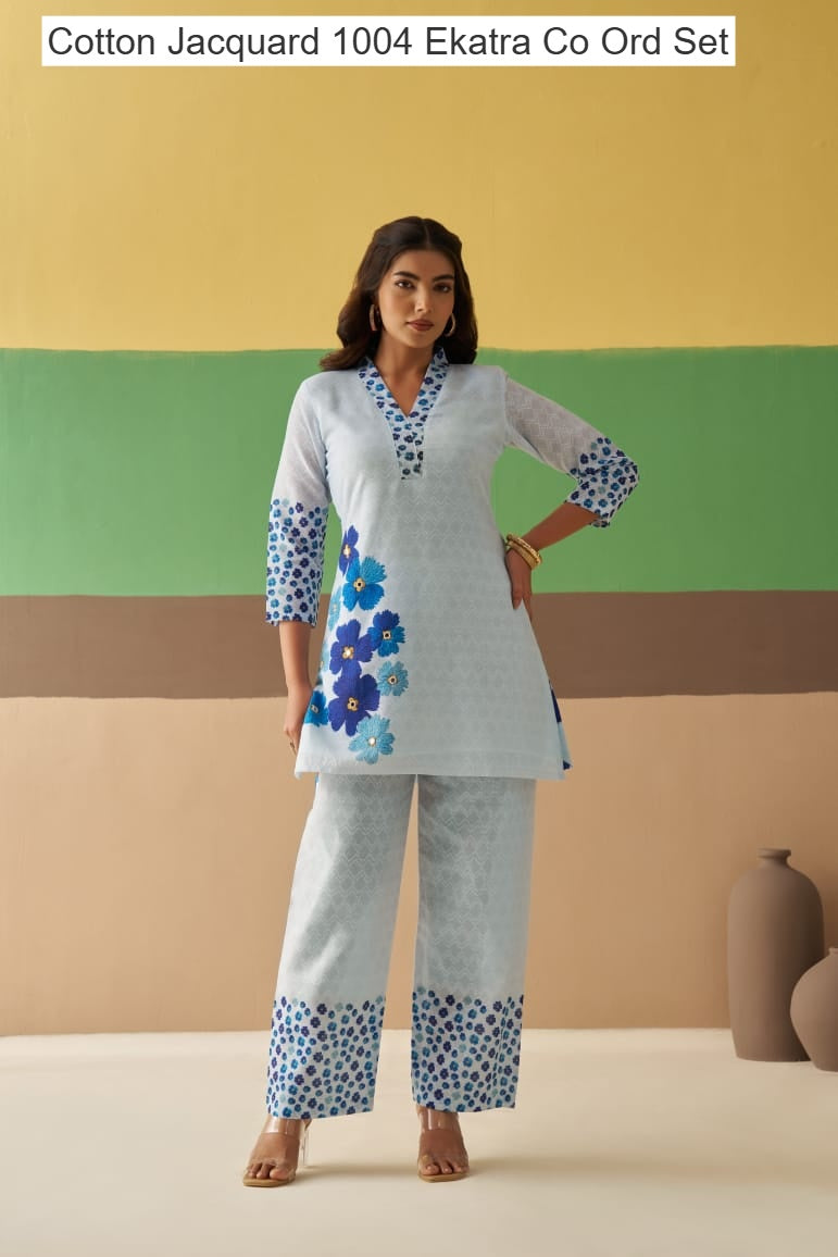 Cotton Jacquard 1004 Ekatra Co Ord Set Wholesale