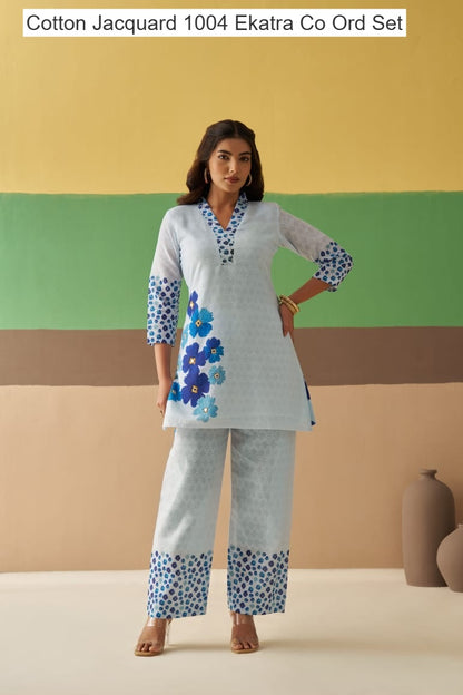 Cotton Jacquard 1004 Ekatra Co Ord Set Wholesale