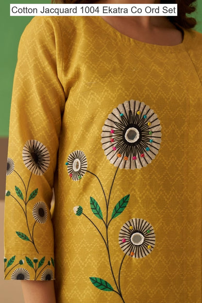 Cotton Jacquard 1004 Ekatra Co Ord Set Wholesale