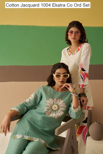 Cotton Jacquard 1004 Ekatra Co Ord Set Wholesale