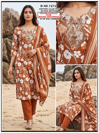 Cotton Jam Reyon 1606 Gehani Readymade Pant Style Suits Supplier Gujarat