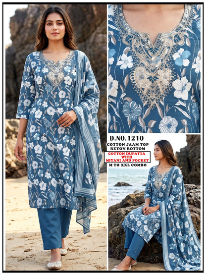 Cotton Jam Reyon 1606 Gehani Readymade Pant Style Suits Supplier Gujarat