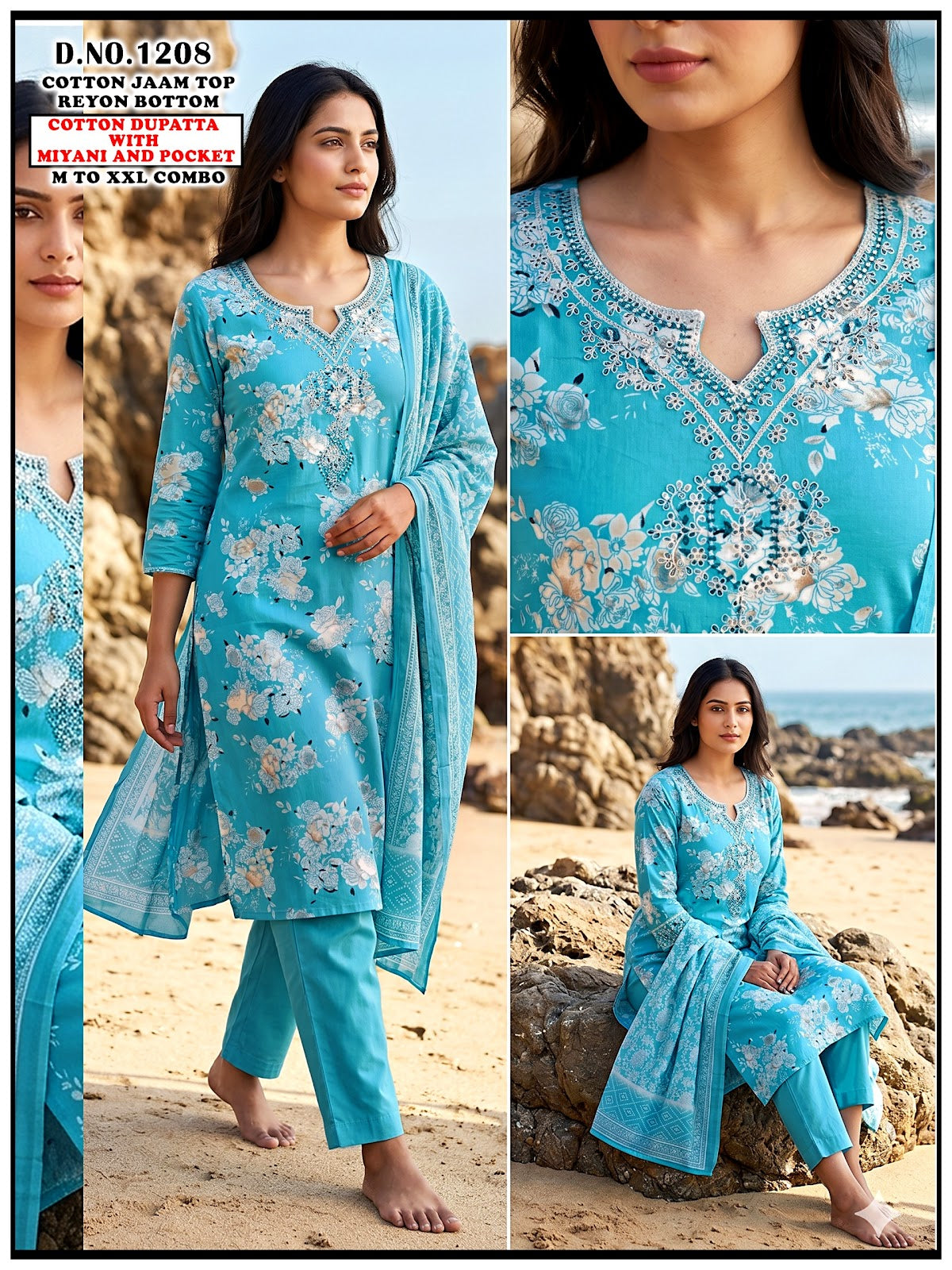 Cotton Jam Reyon 1606 Gehani Readymade Pant Style Suits Supplier Gujarat