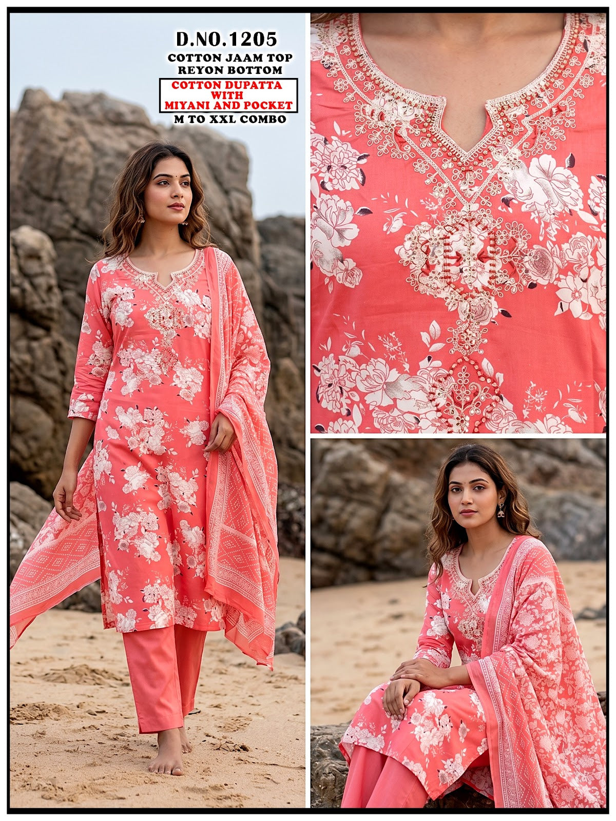 Cotton Jam Reyon 1606 Gehani Readymade Pant Style Suits Supplier Gujarat