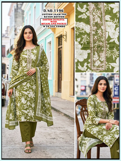 Cotton Jam Reyon 1606 Gehani Readymade Pant Style Suits Supplier Gujarat