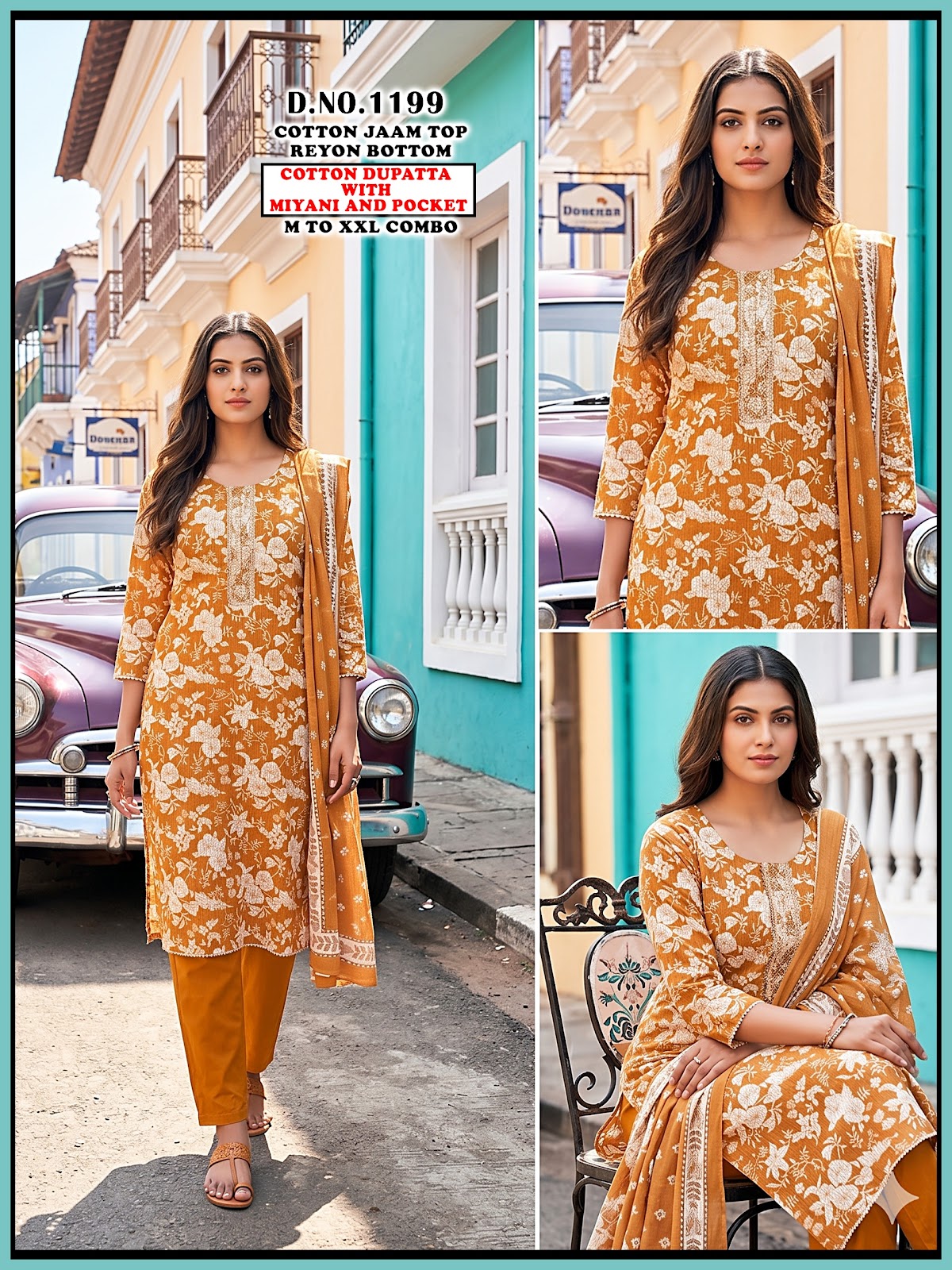 Cotton Jam Reyon 1606 Gehani Readymade Pant Style Suits Supplier Gujarat