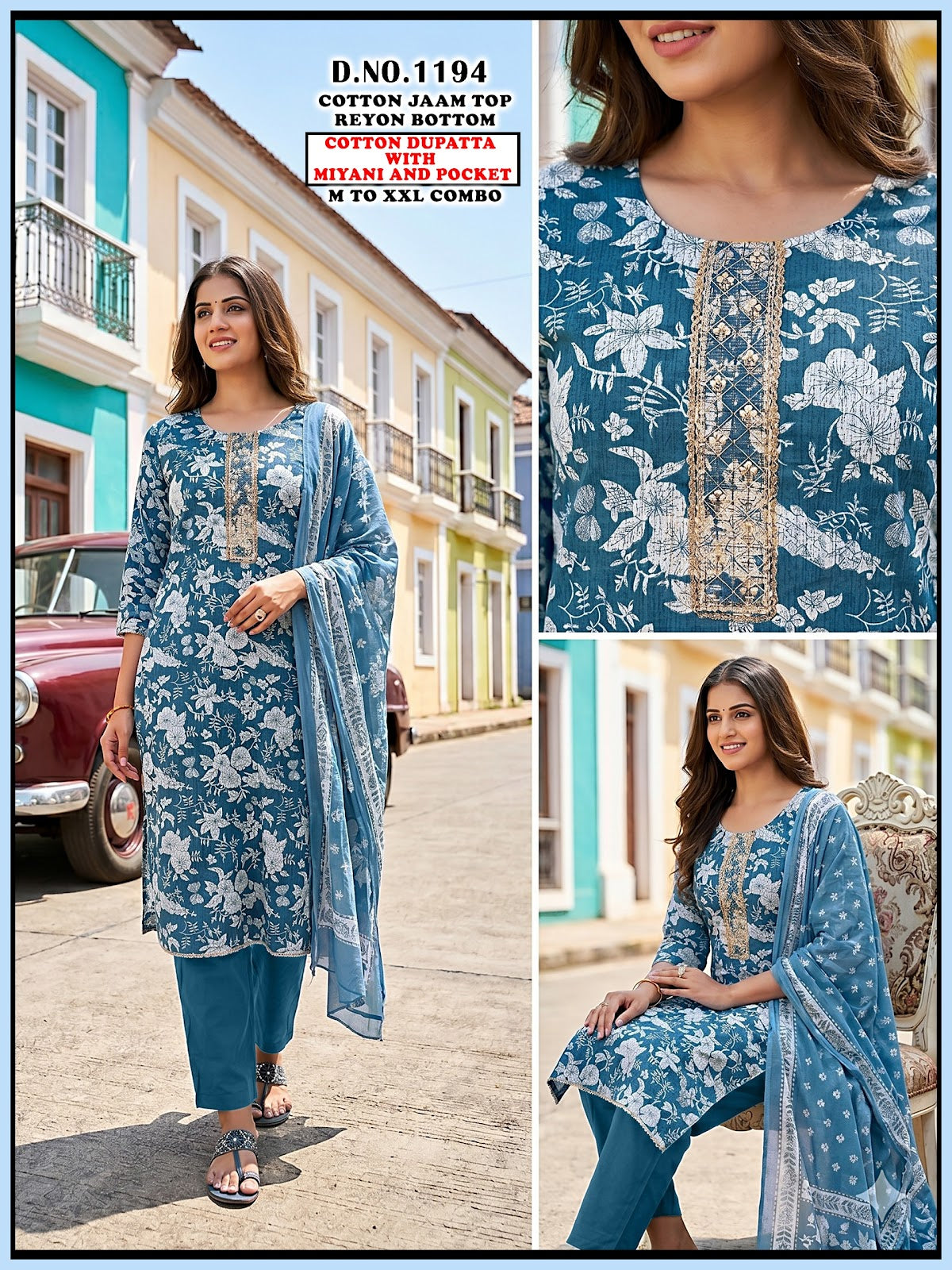 Cotton Jam Reyon 1606 Gehani Readymade Pant Style Suits Supplier Gujarat