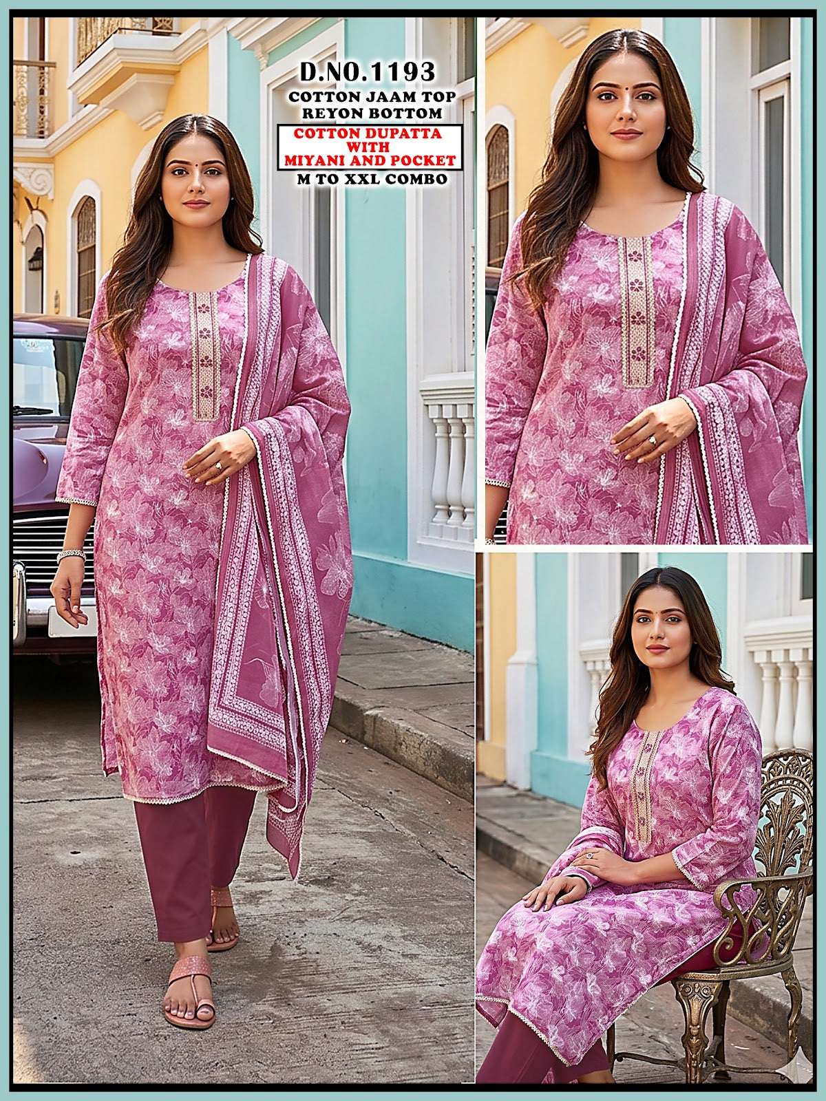Cotton Jam Reyon 1606 Gehani Readymade Pant Style Suits Supplier Gujarat