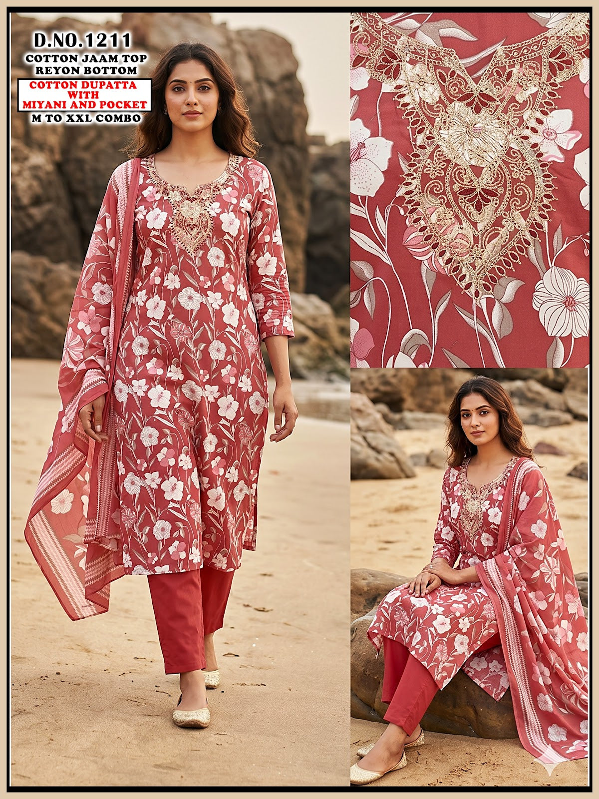 Cotton Jam Reyon 1606 Gehani Readymade Pant Style Suits Supplier Gujarat