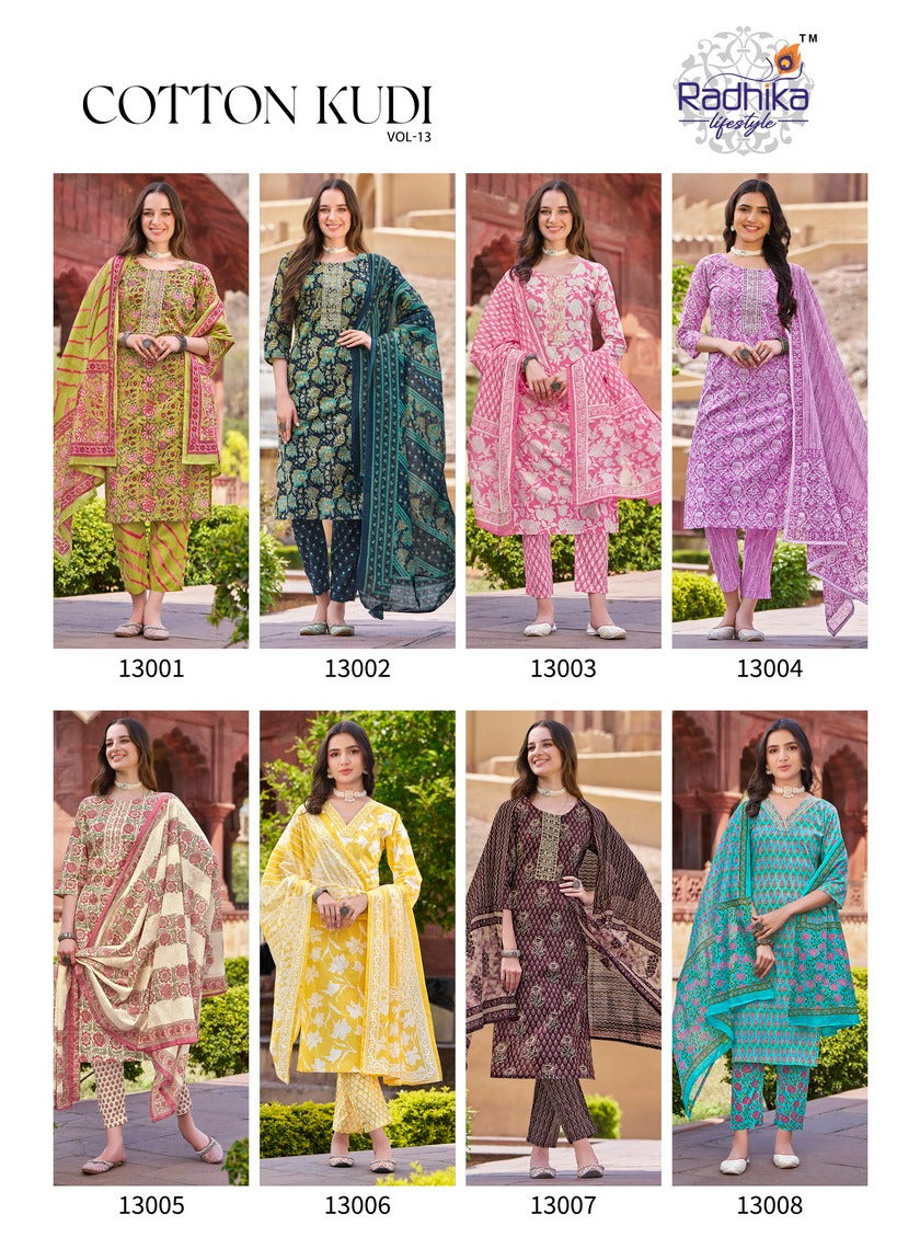 Cotton Kudi Vol 13 Radhika Lifestyle Readymade Pant Style Suits Supplier Gujarat