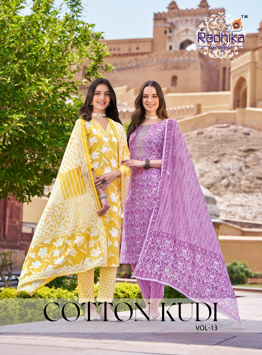 Cotton Kudi Vol 13 Radhika Lifestyle Readymade Pant Style Suits Supplier Gujarat