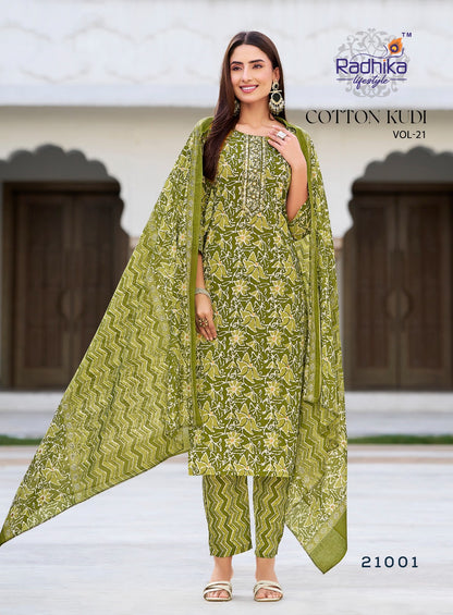 Cotton Kudi Vol 21 Radhika Lifestyle Readymade Pant Style Suits Supplier Ahmedabad