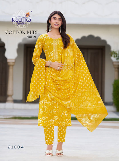 Cotton Kudi Vol 21 Radhika Lifestyle Readymade Pant Style Suits Supplier Ahmedabad