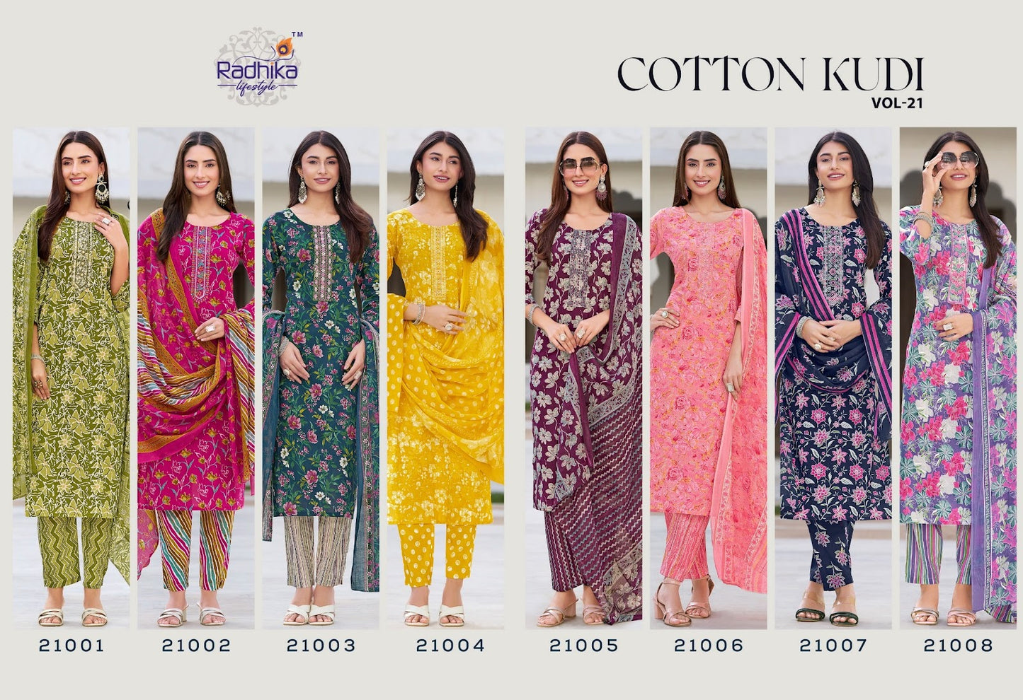 Cotton Kudi Vol 21 Radhika Lifestyle Readymade Pant Style Suits Supplier Ahmedabad