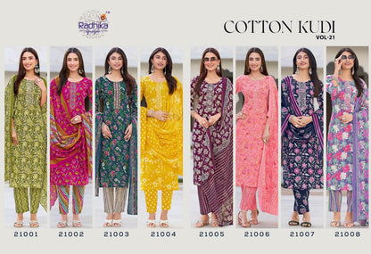 Cotton Kudi Vol 21 Radhika Lifestyle Readymade Pant Style Suits Supplier Ahmedabad