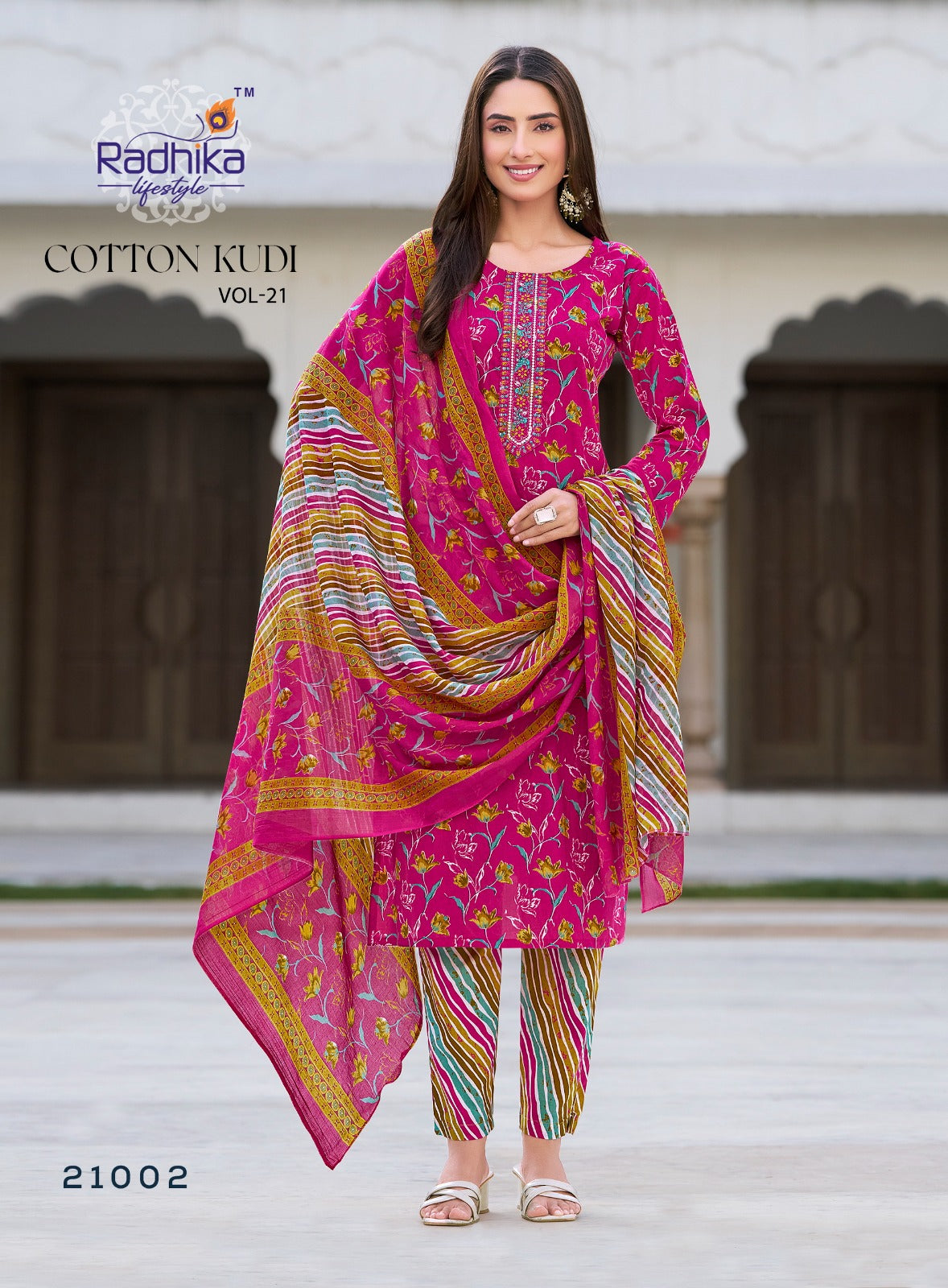Cotton Kudi Vol 21 Radhika Lifestyle Readymade Pant Style Suits Supplier Ahmedabad