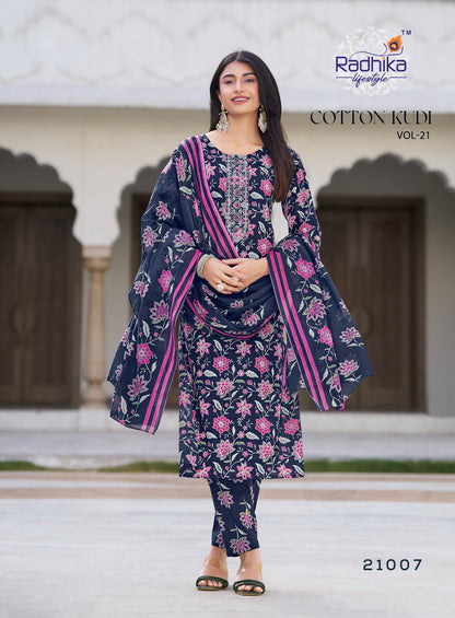 Cotton Kudi Vol 21 Radhika Lifestyle Readymade Pant Style Suits Supplier Ahmedabad