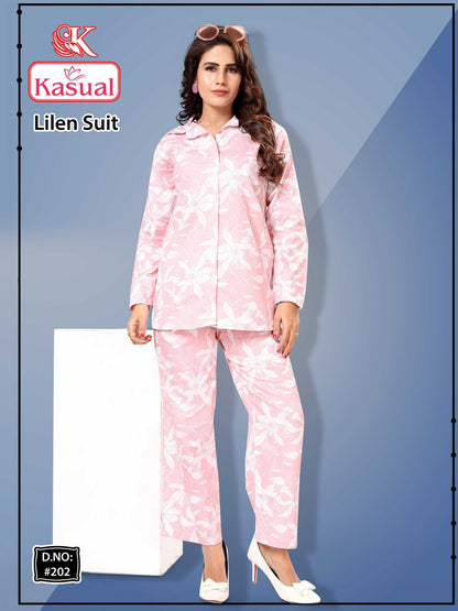 Cotton Linen Kasual Co Ord Set Supplier Ahmedabad