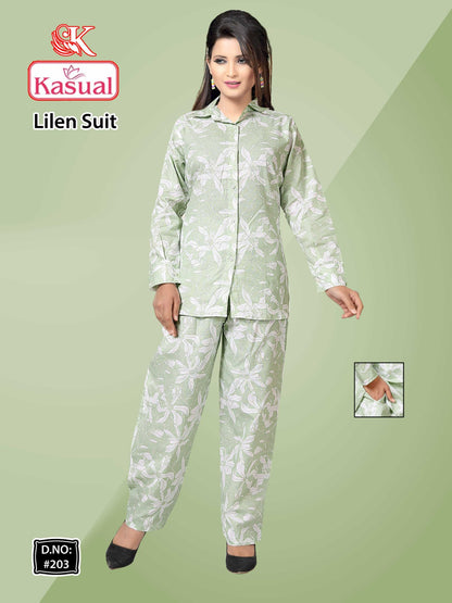 Cotton Linen Kasual Co Ord Set Supplier Ahmedabad