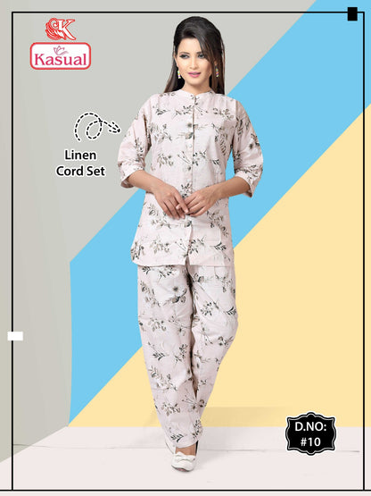 Cotton Linen Kasual Co Ord Set Supplier Ahmedabad