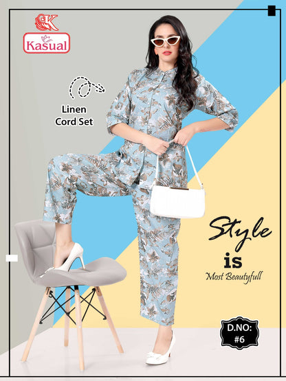 Cotton Linen Kasual Co Ord Set Supplier Ahmedabad