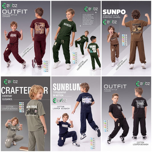 Cotton Looper 1709 Elvoz Boys Co Ord Set Wholesaler Ahmedabad