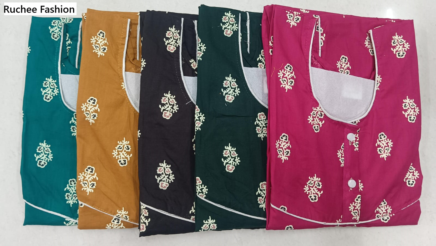Cotton Megya 0905 Ruchee Fashion Megya Night Gowns Manufacturer Gujarat