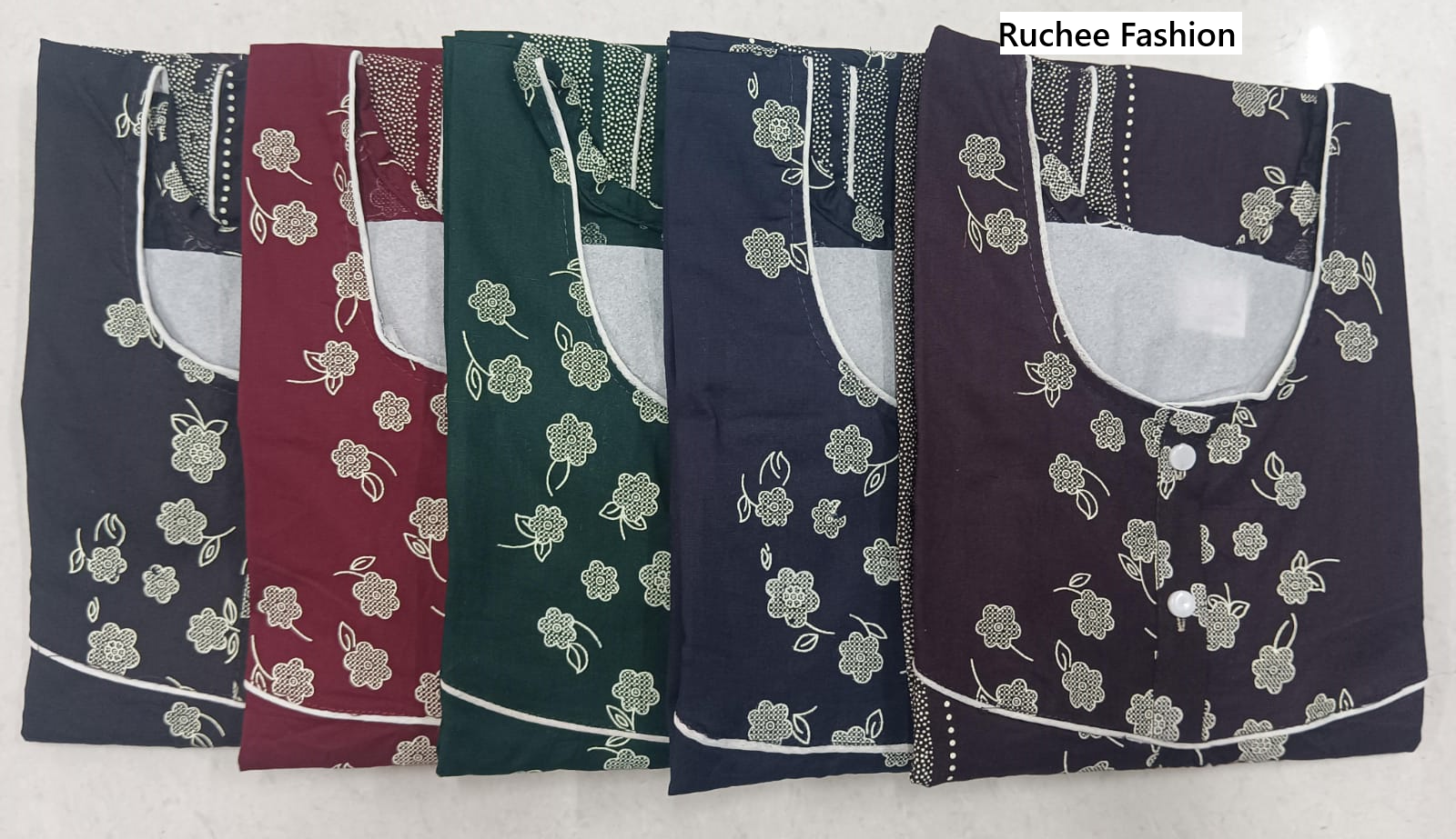 Cotton Megya 0905 Ruchee Fashion Megya Night Gowns Manufacturer Gujarat