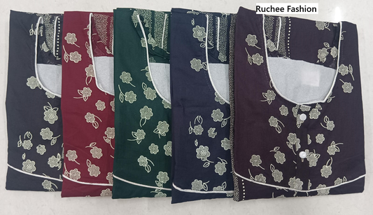 Cotton Megya 0905 Ruchee Fashion Megya Night Gowns Manufacturer Gujarat