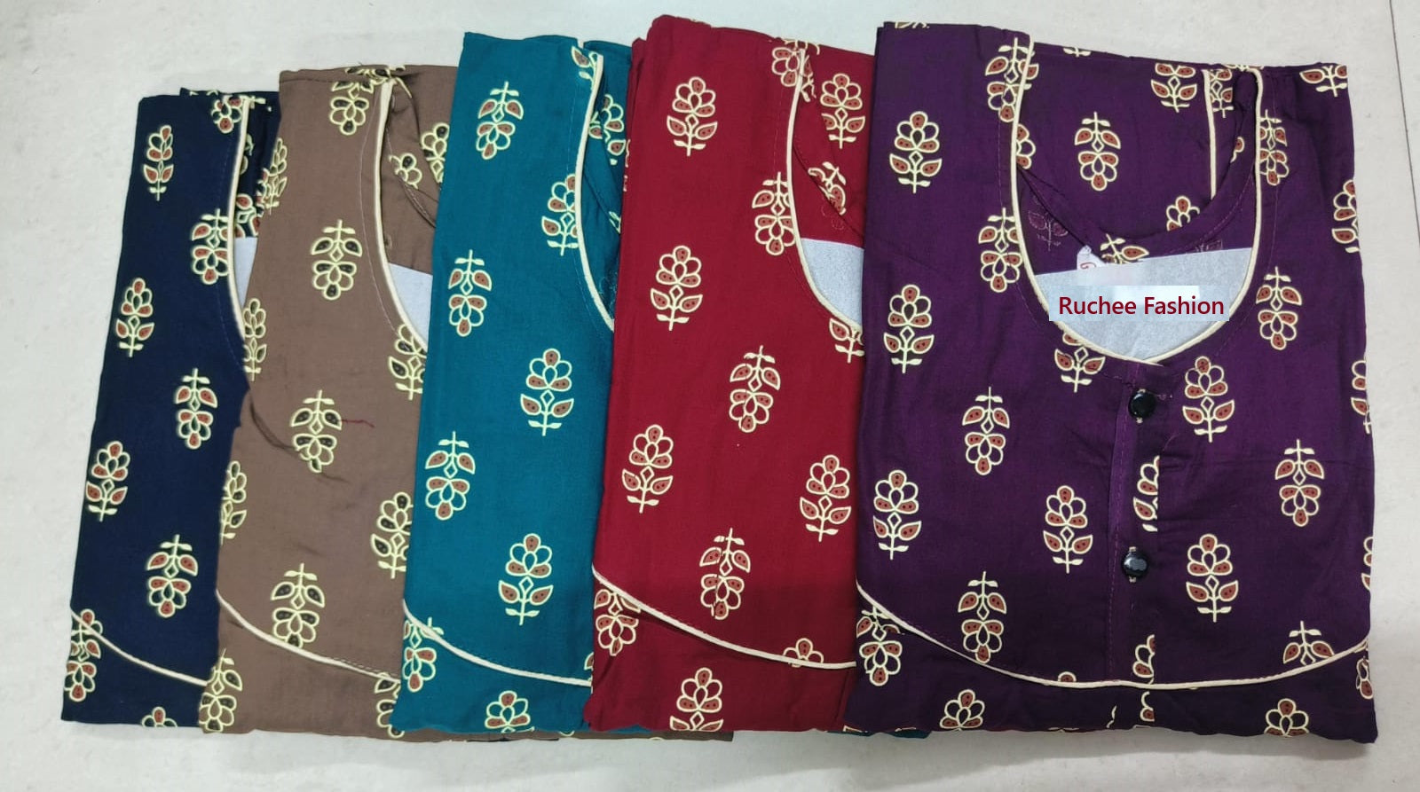Cotton Megya 2307 Ruchee Fashion Night Gowns Wholesale Price