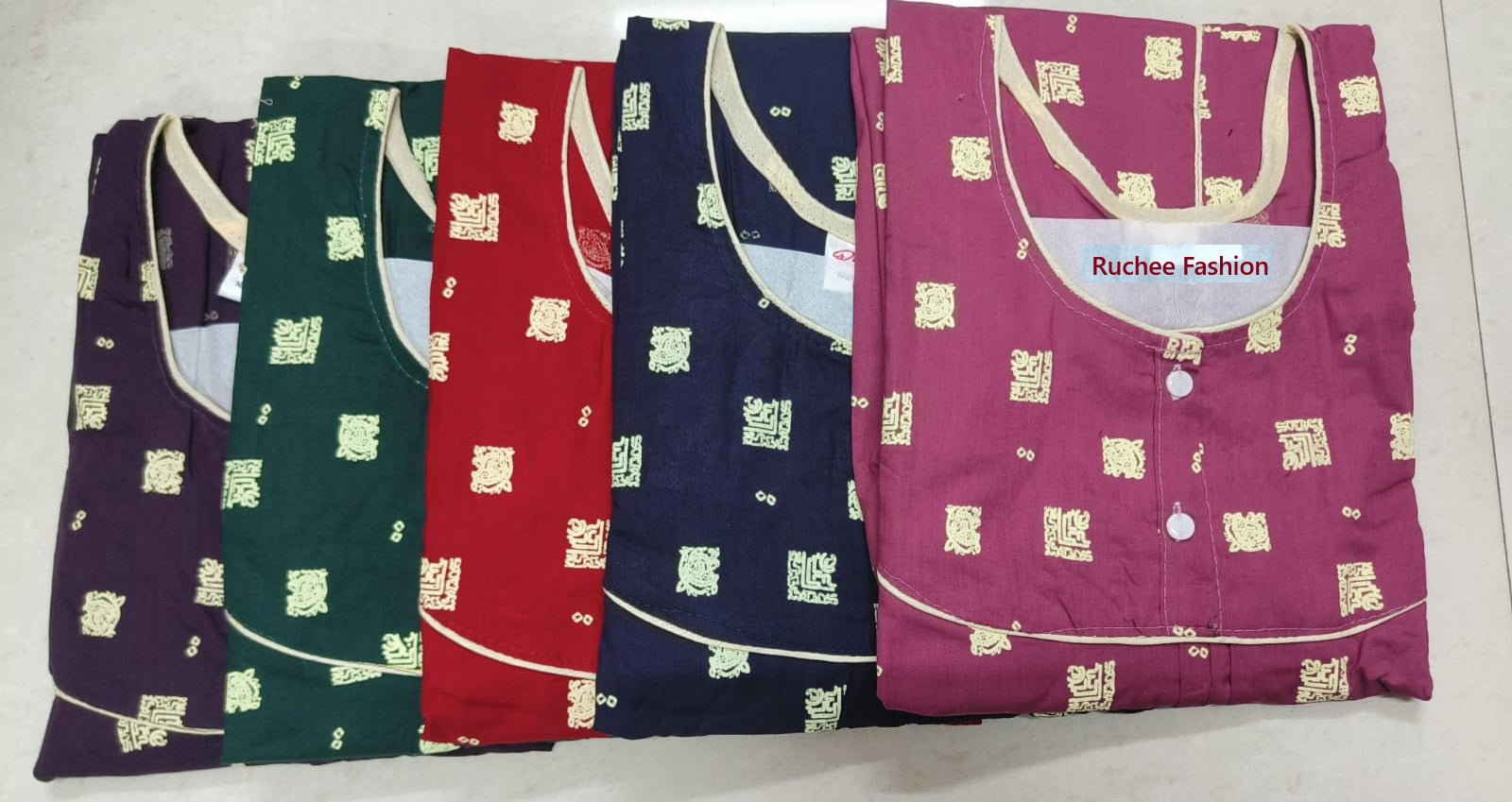 Cotton Megya 2307 Ruchee Fashion Night Gowns Wholesale Price