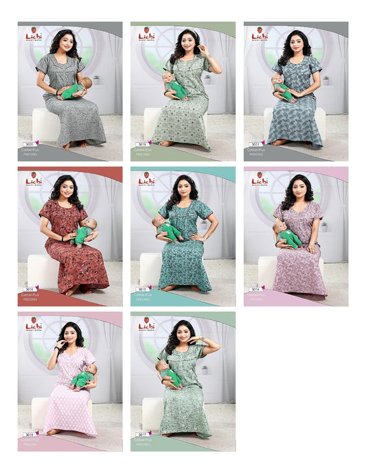 Cotton Plus Lichi Feeding Night Gown Supplier Ahmedabad