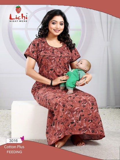 Cotton Plus Lichi Feeding Night Gown Supplier Ahmedabad