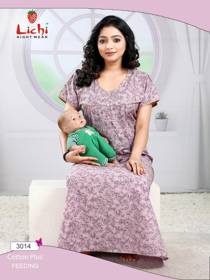 Cotton Plus Lichi Feeding Night Gown Supplier Ahmedabad
