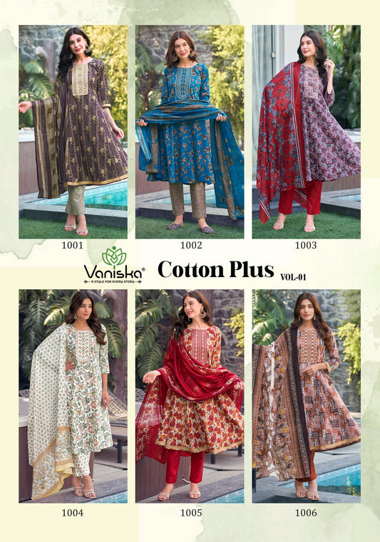 Cotton Plus Vol 1 Colour Pix Cotton Cambric Readymade Anarkali Suits Wholesaler India