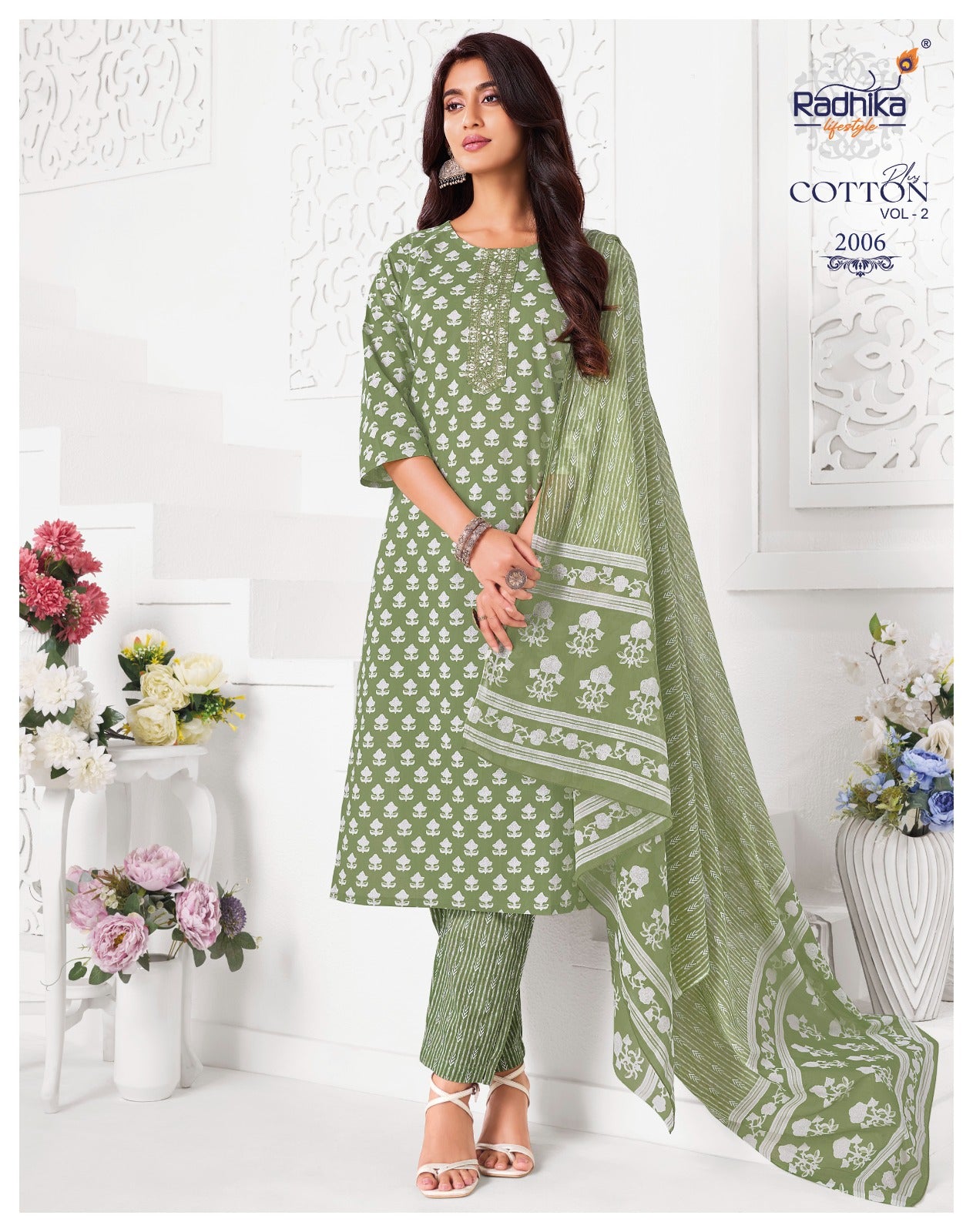 Cotton Plus Vol 2 Radhika Lifestyle Readymade Pant Style Suits Supplier Ahmedabad
