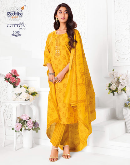 Cotton Plus Vol 2 Radhika Lifestyle Readymade Pant Style Suits Supplier Ahmedabad