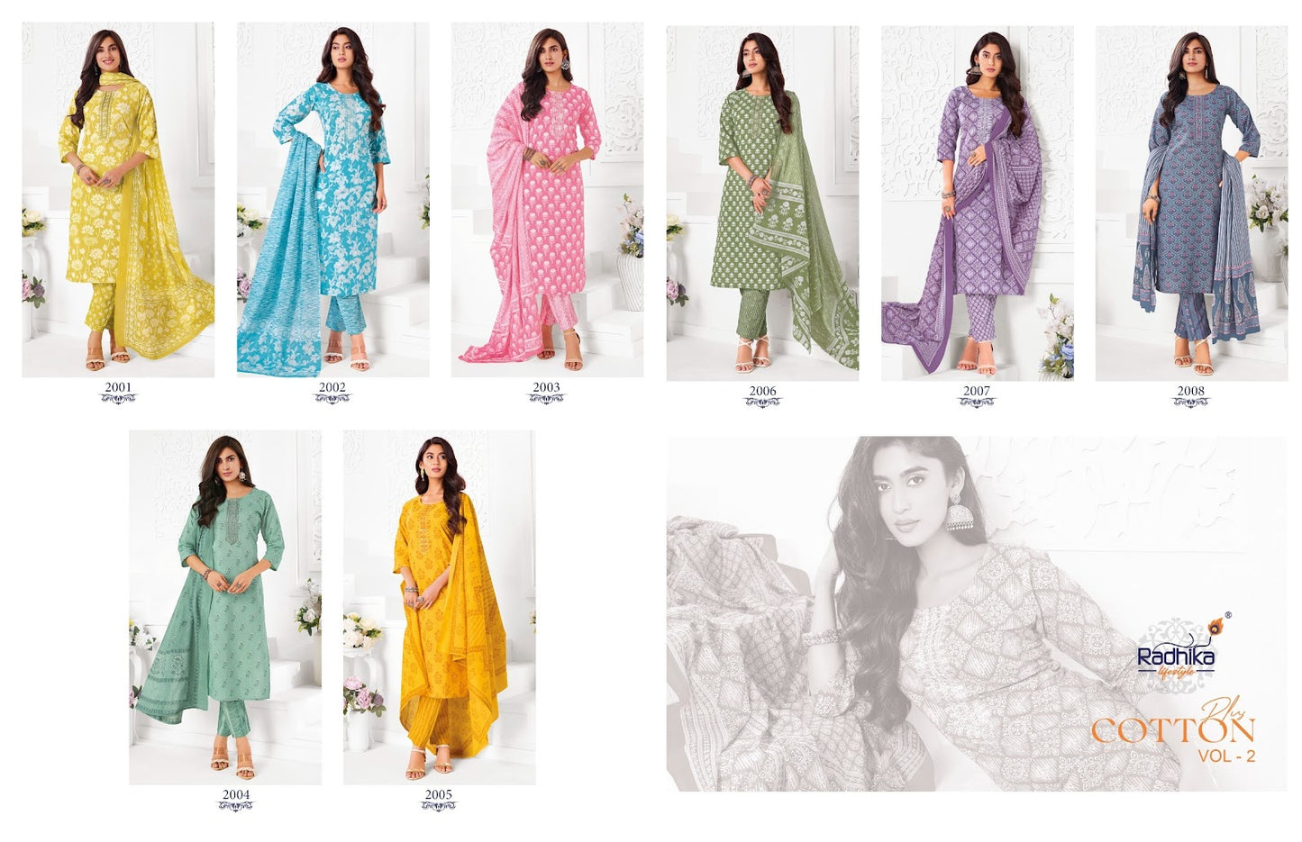 Cotton Plus Vol 2 Radhika Lifestyle Readymade Pant Style Suits Supplier Ahmedabad