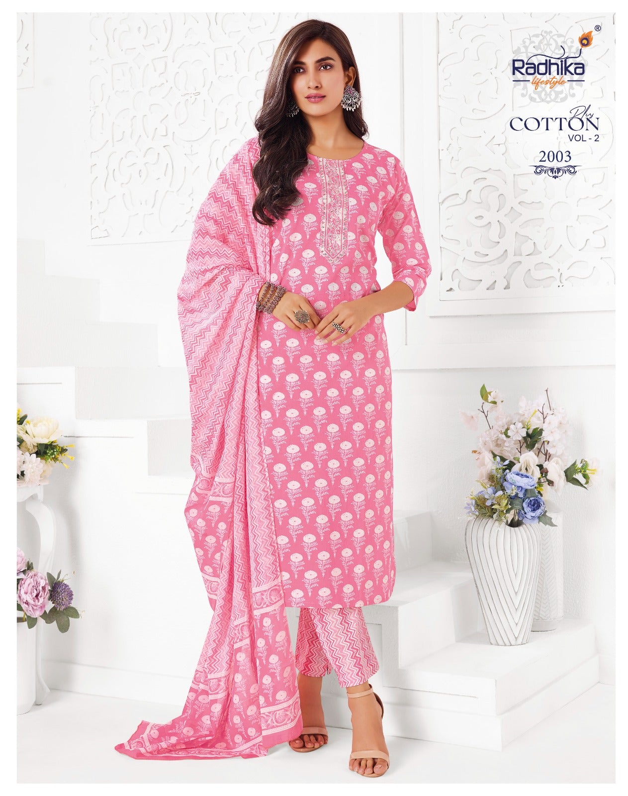 Cotton Plus Vol 2 Radhika Lifestyle Readymade Pant Style Suits Supplier Ahmedabad