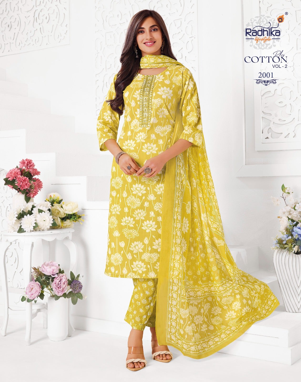 Cotton Plus Vol 2 Radhika Lifestyle Readymade Pant Style Suits Supplier Ahmedabad