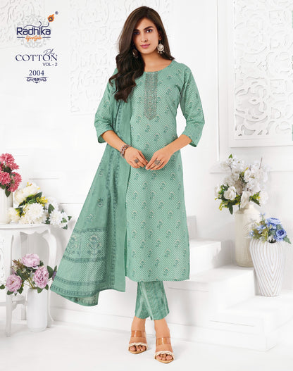 Cotton Plus Vol 2 Radhika Lifestyle Readymade Pant Style Suits Supplier Ahmedabad
