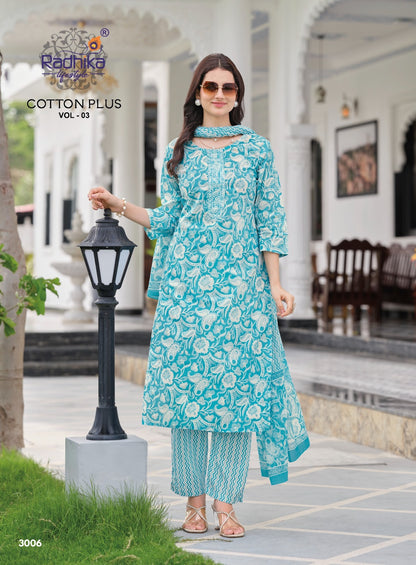 Cotton Plus Vol 3 Radhika Lifestyle Readymade Pant Style Suits Manufacturer India