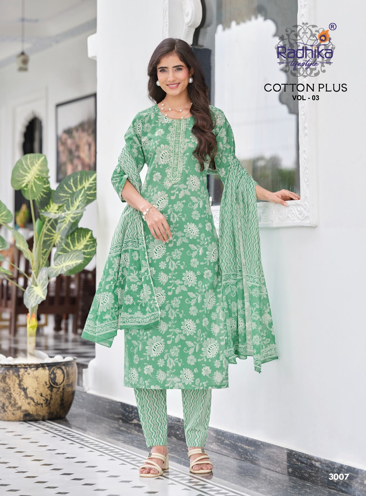 Cotton Plus Vol 3 Radhika Lifestyle Readymade Pant Style Suits Manufacturer India