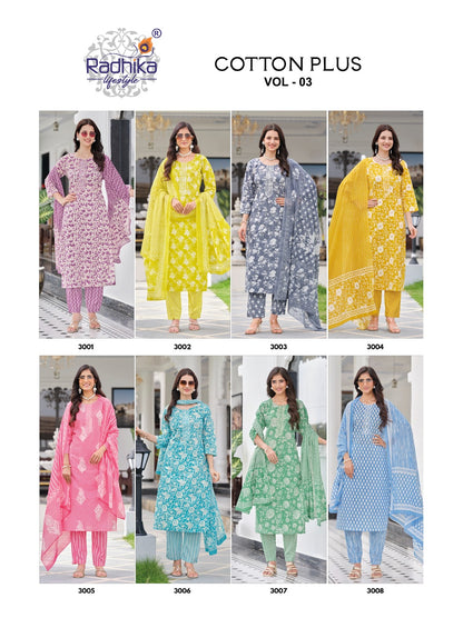 Cotton Plus Vol 3 Radhika Lifestyle Readymade Pant Style Suits Manufacturer India