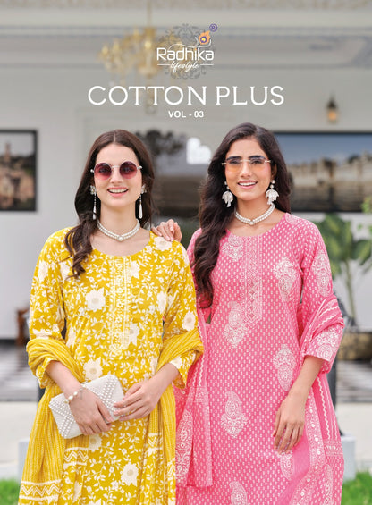 Cotton Plus Vol 3 Radhika Lifestyle Readymade Pant Style Suits Manufacturer India