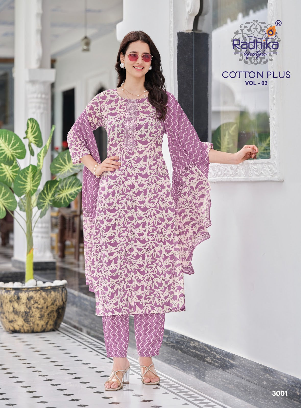 Cotton Plus Vol 3 Radhika Lifestyle Readymade Pant Style Suits Manufacturer India