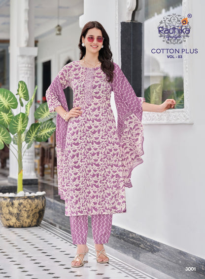 Cotton Plus Vol 3 Radhika Lifestyle Readymade Pant Style Suits Manufacturer India